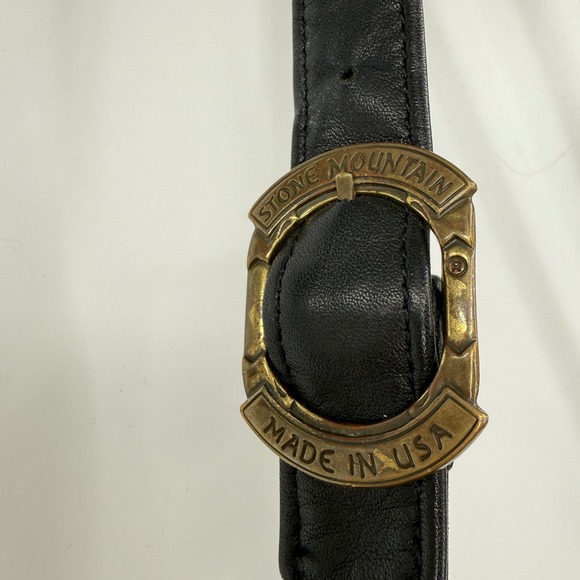 Vtg Stone Mountain Leather Crossbody Bag Black Some Distressing USA Made‎ Purse - Picture 5 of 16